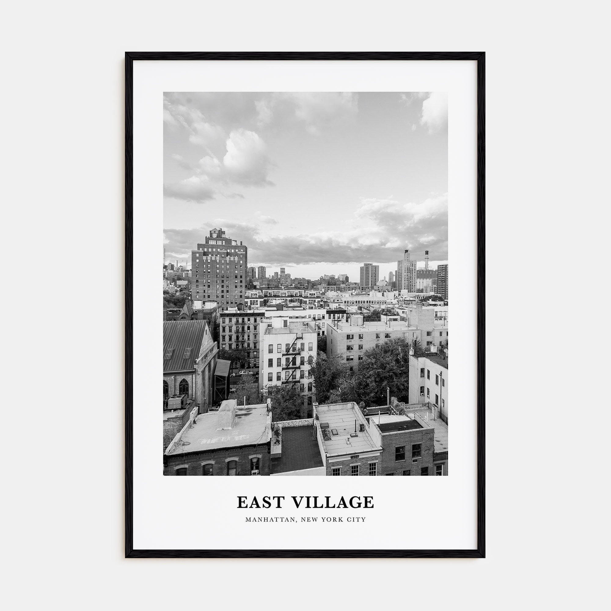 East Village, New York Portrait B&W Poster