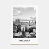 East Village, New York Portrait B&W Poster