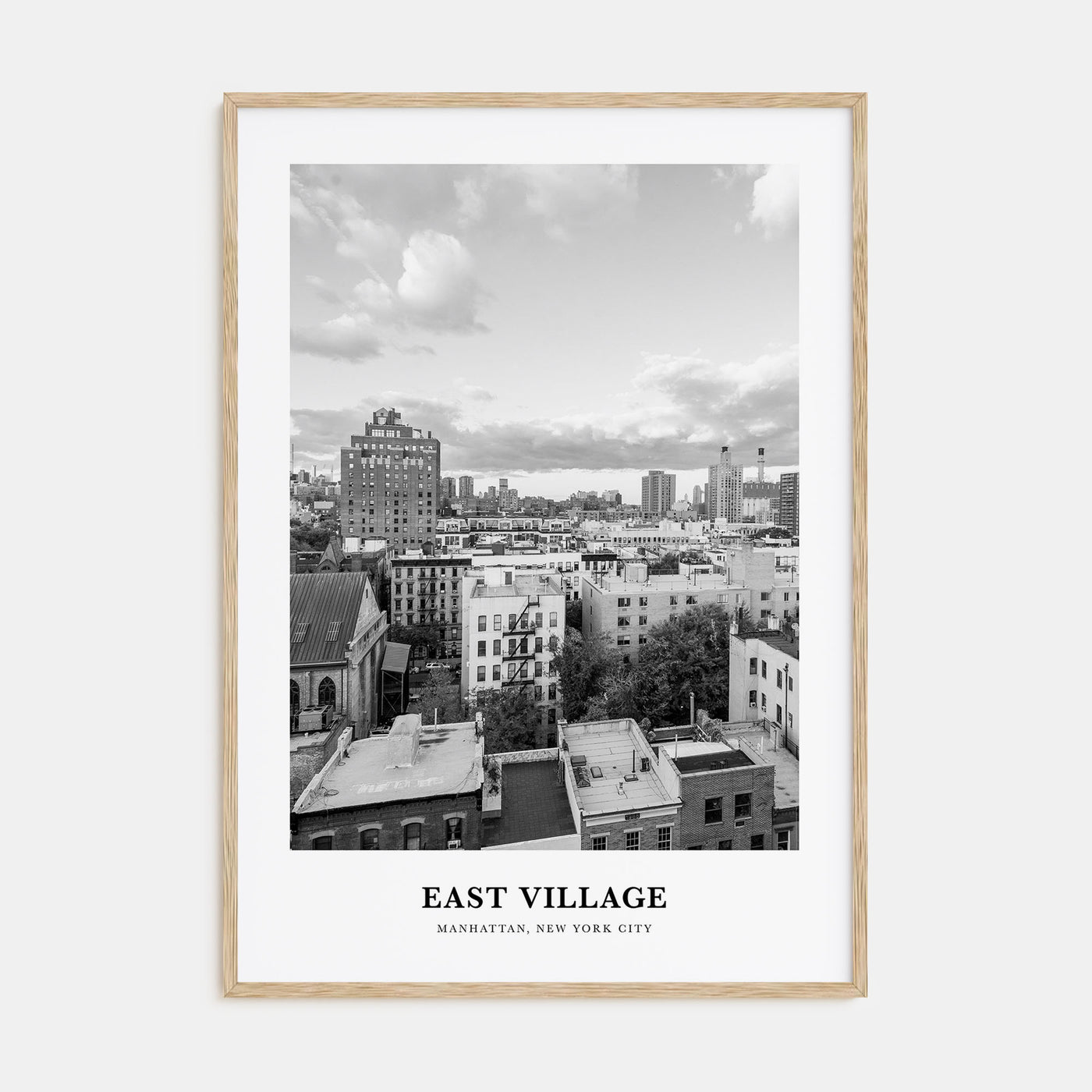 East Village, New York Portrait B&W Poster