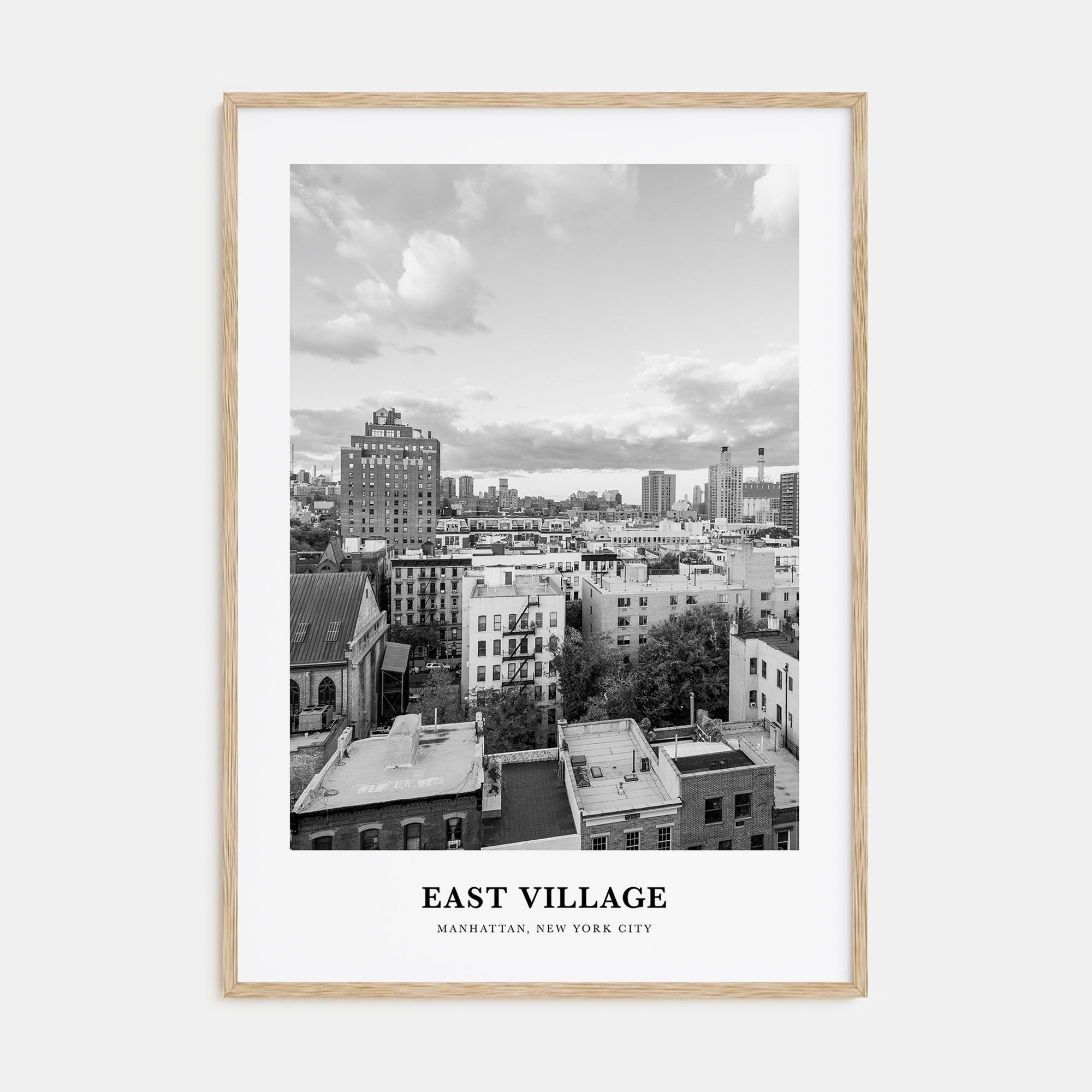 East Village, New York Portrait B&W Poster