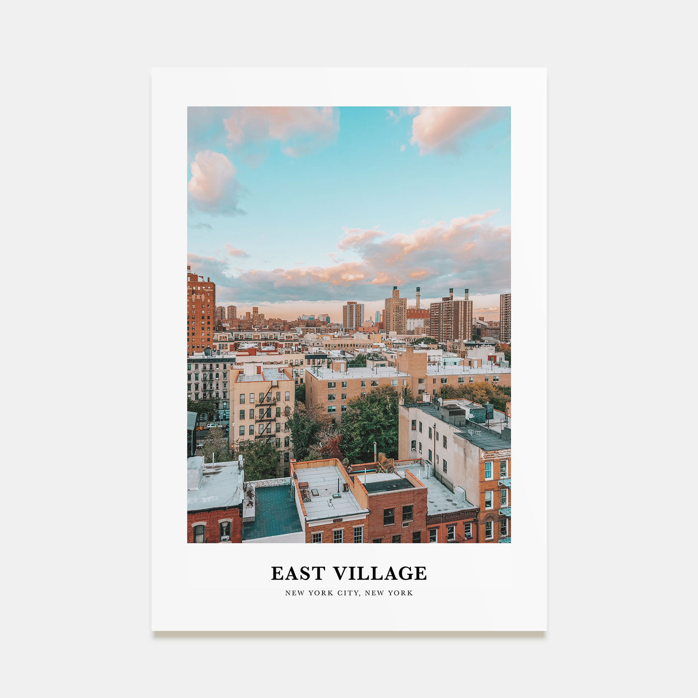 East Village, New York Portrait Color Poster