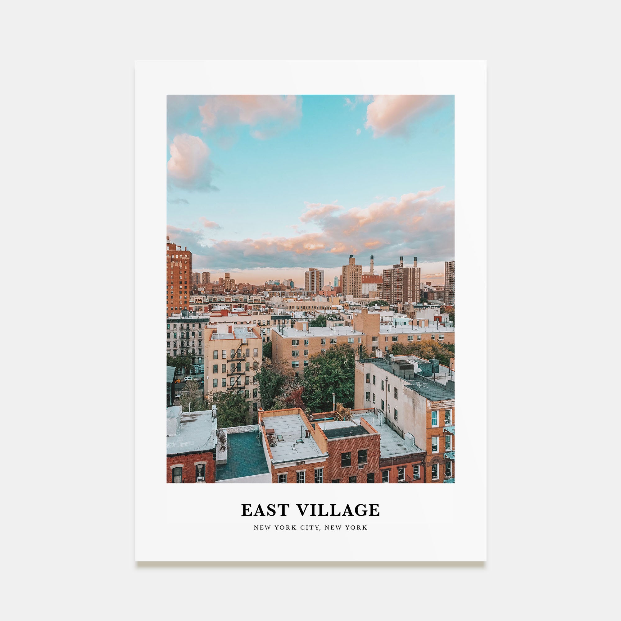 East Village, New York Portrait Color Poster