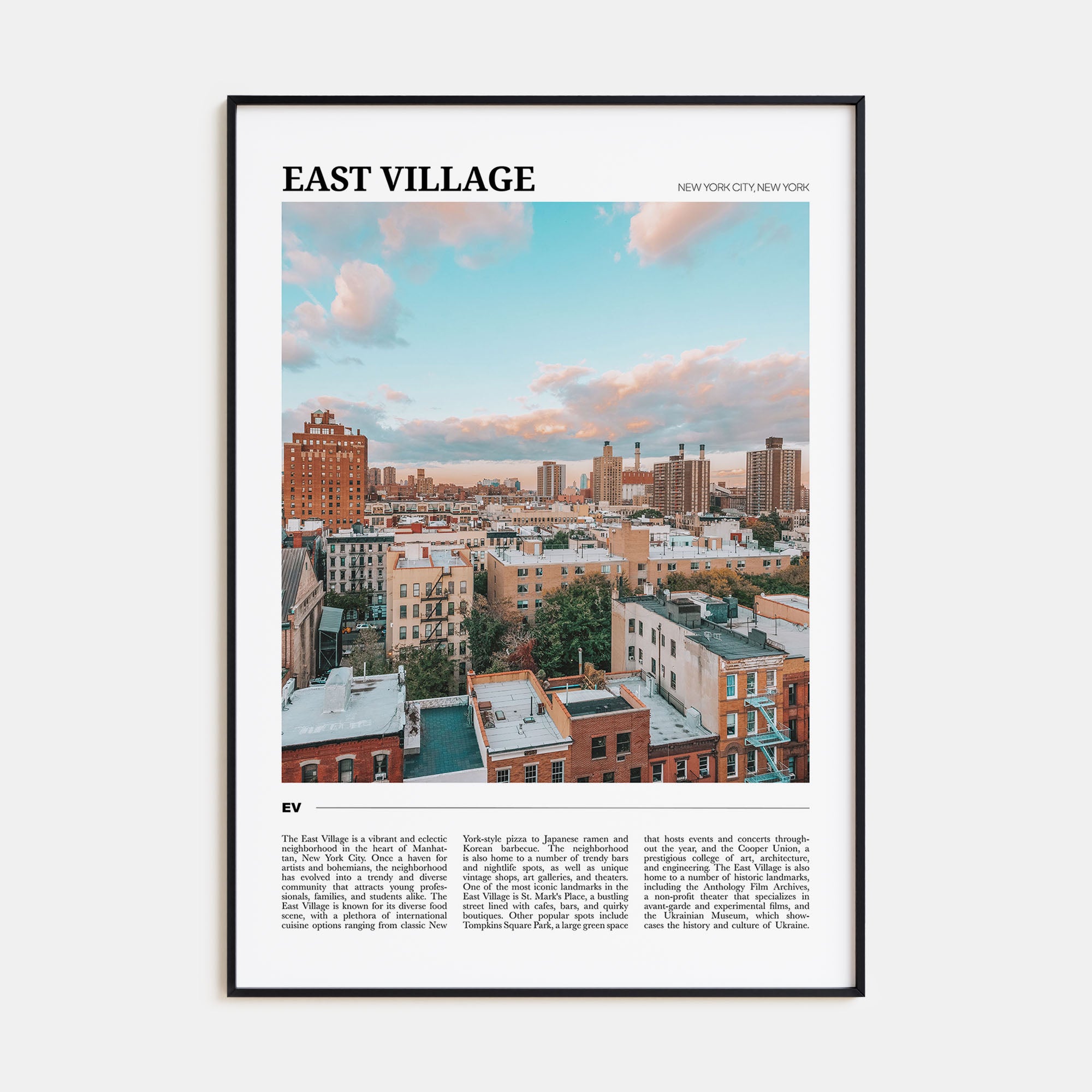 East Village, New York Travel Color Poster