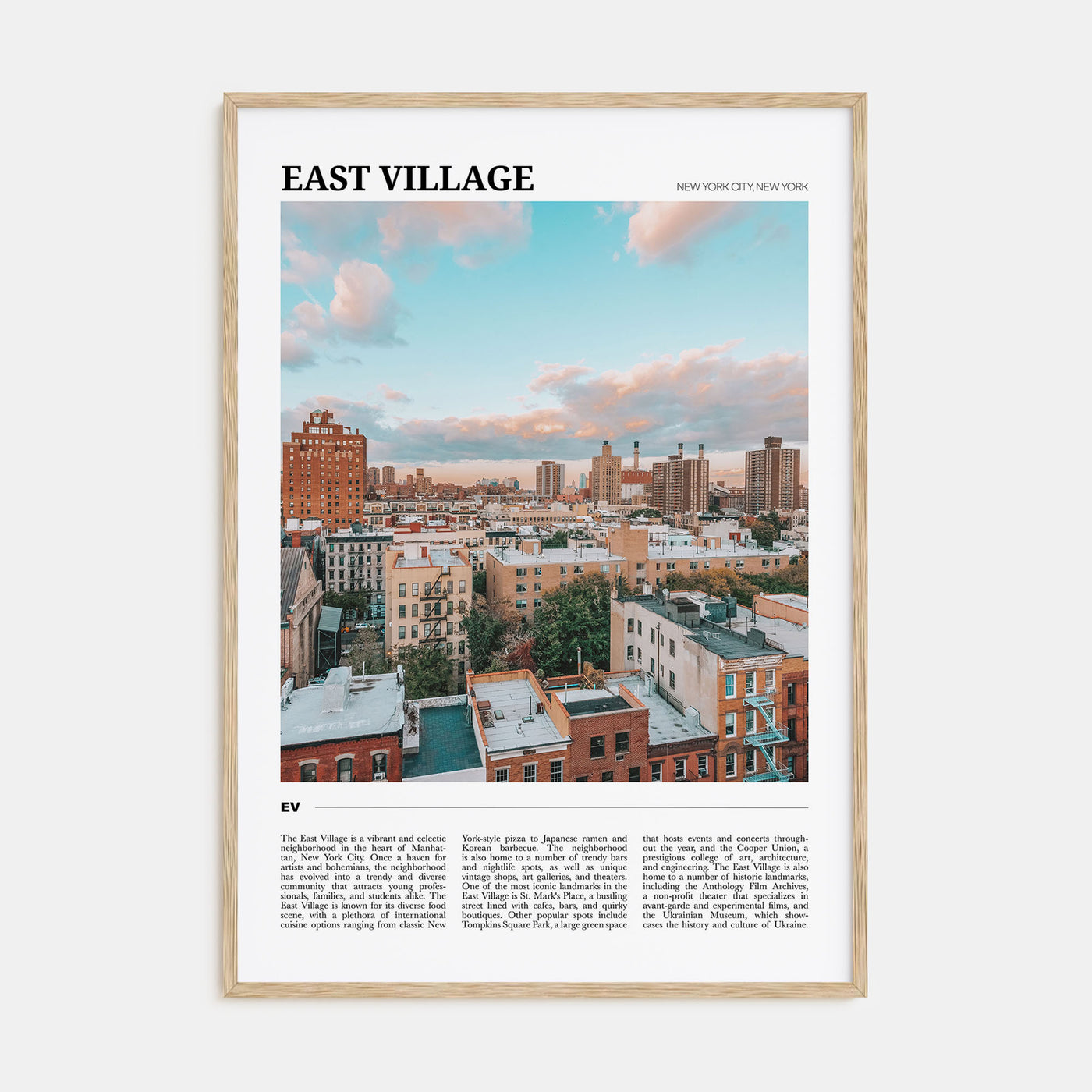 East Village, New York Travel Color Poster