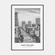 East Village, San Diego Portrait B&W Poster