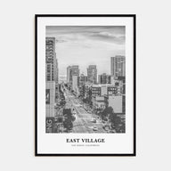 East Village, San Diego Portrait B&W Poster