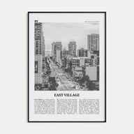 East Village, San Diego Travel B&W Poster