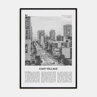 East Village, San Diego Travel B&W Poster