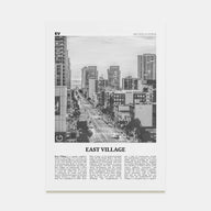 East Village, San Diego Travel B&W Poster