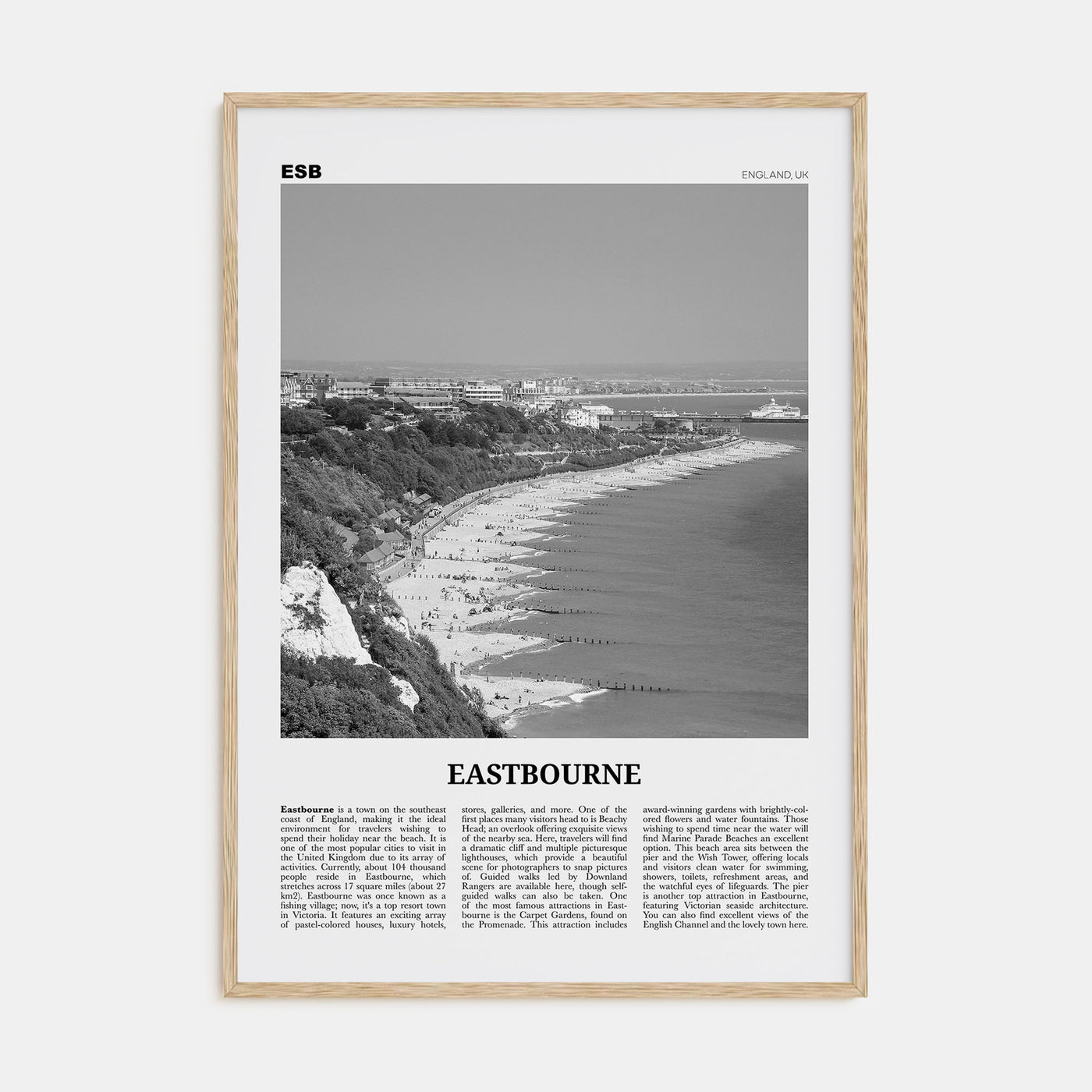 Eastbourne Travel B&W Poster