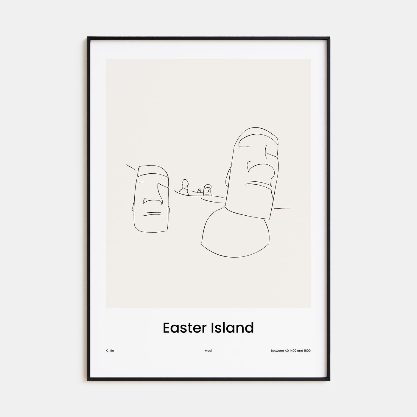 Easter Island Drawn Poster