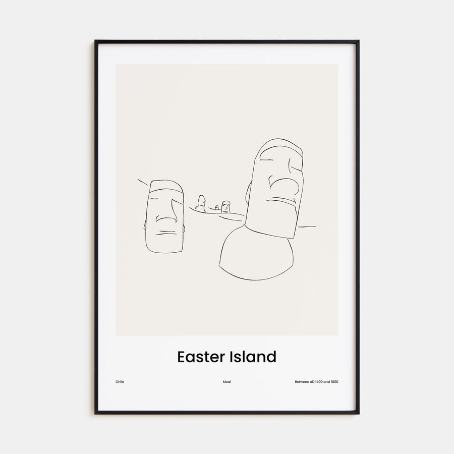 Easter Island Drawn Poster