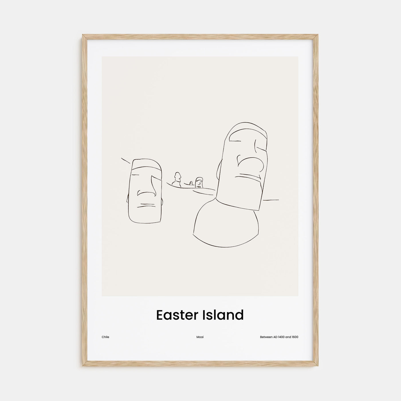 Easter Island Drawn Poster