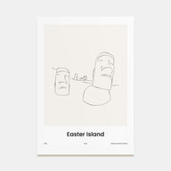 Easter Island Drawn Poster