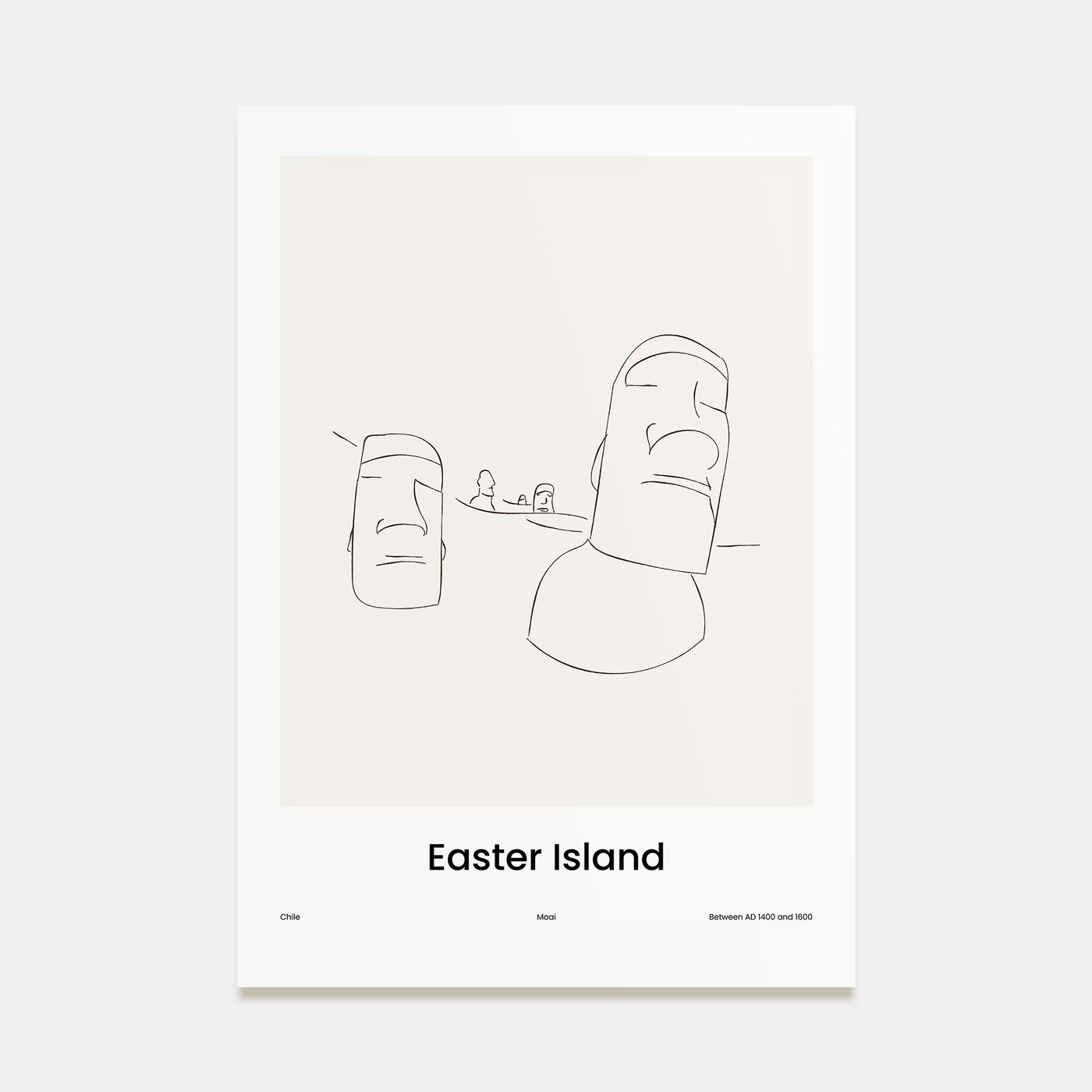 Easter Island Drawn Poster