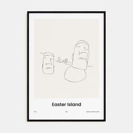 Easter Island Drawn Poster