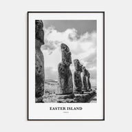 Easter Island Portrait B&W Poster