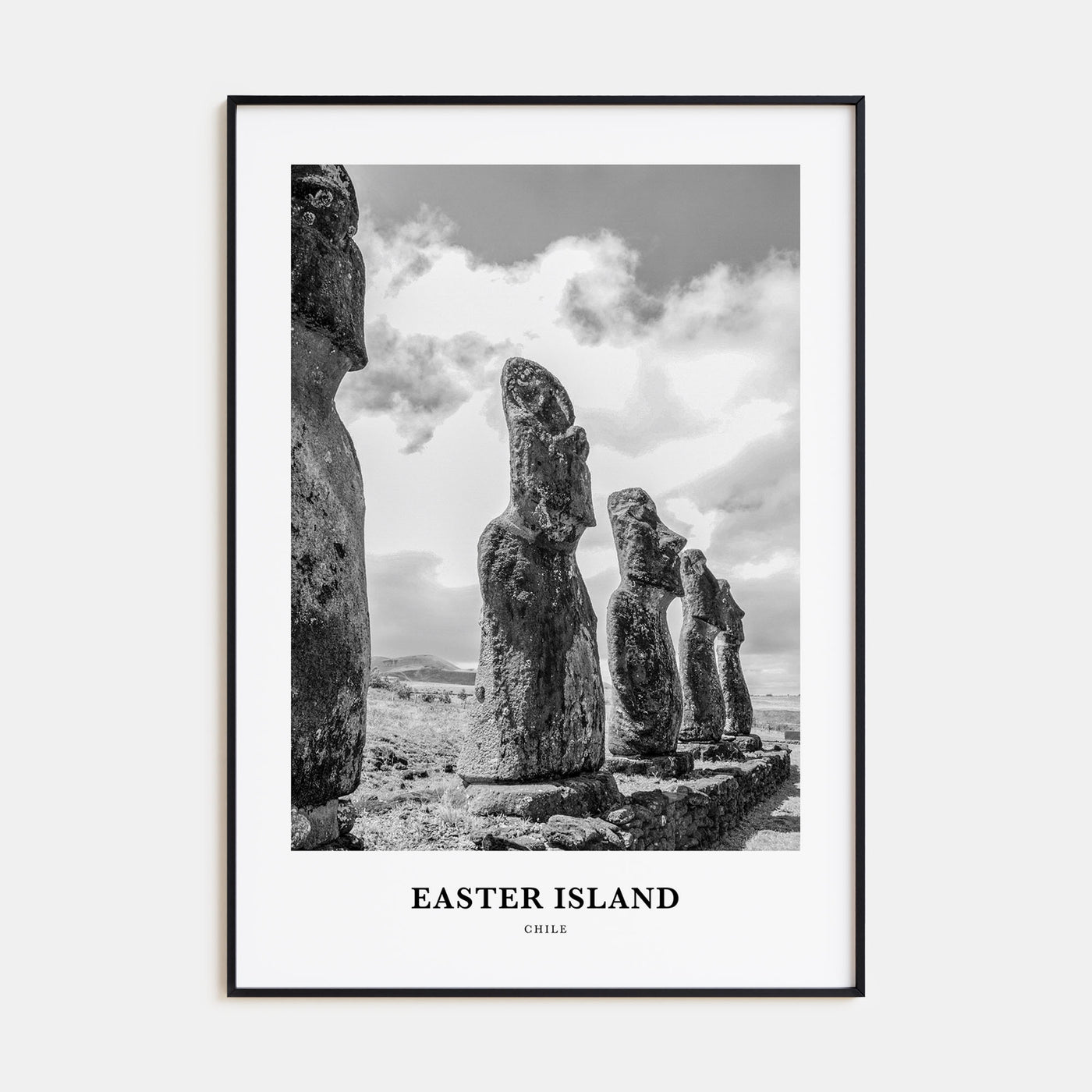 Easter Island Portrait B&W Poster