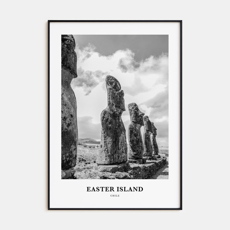 Easter Island Portrait B&W Poster