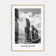 Easter Island Portrait B&W Poster