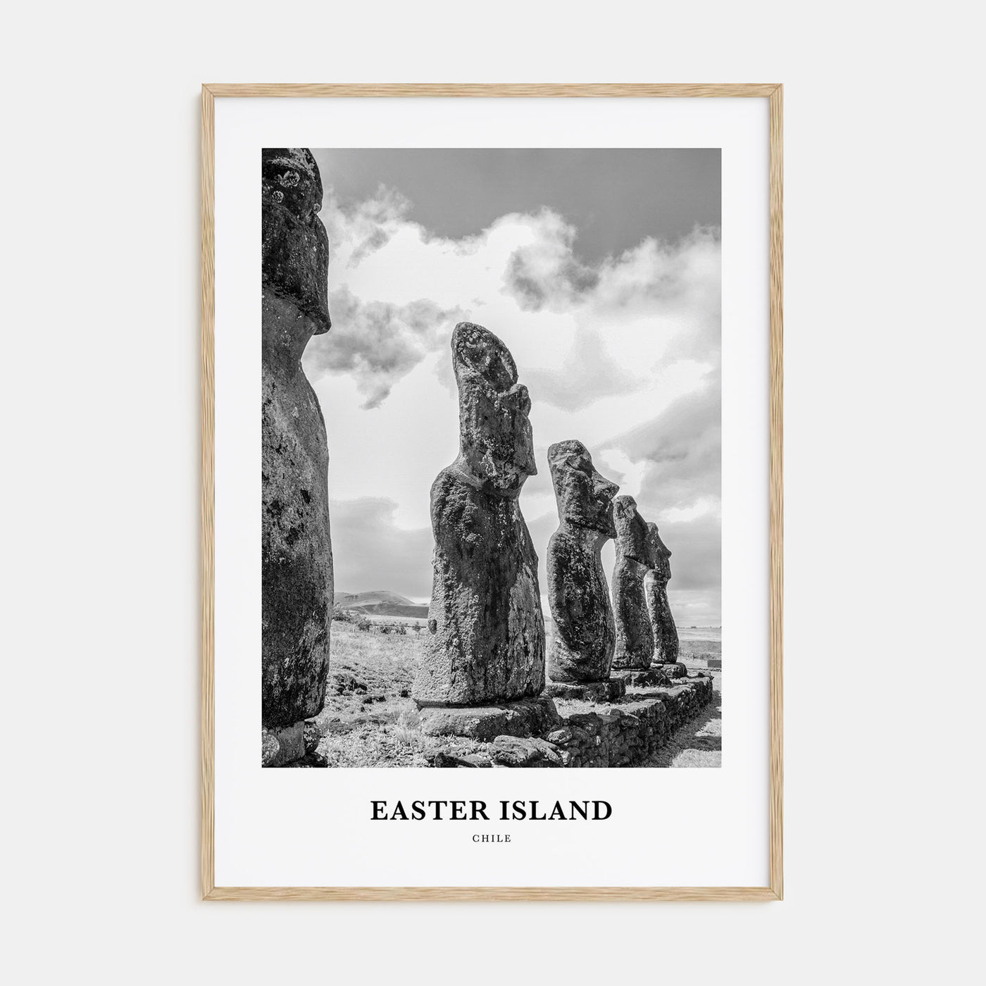 Easter Island Portrait B&W Poster