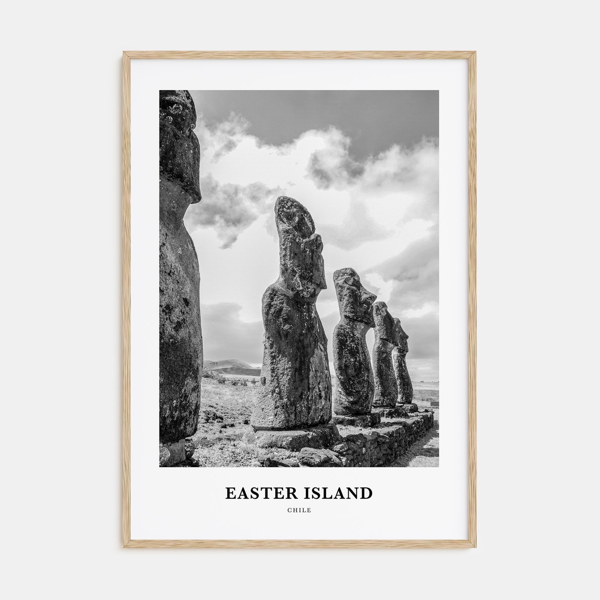 Easter Island Portrait B&W Poster
