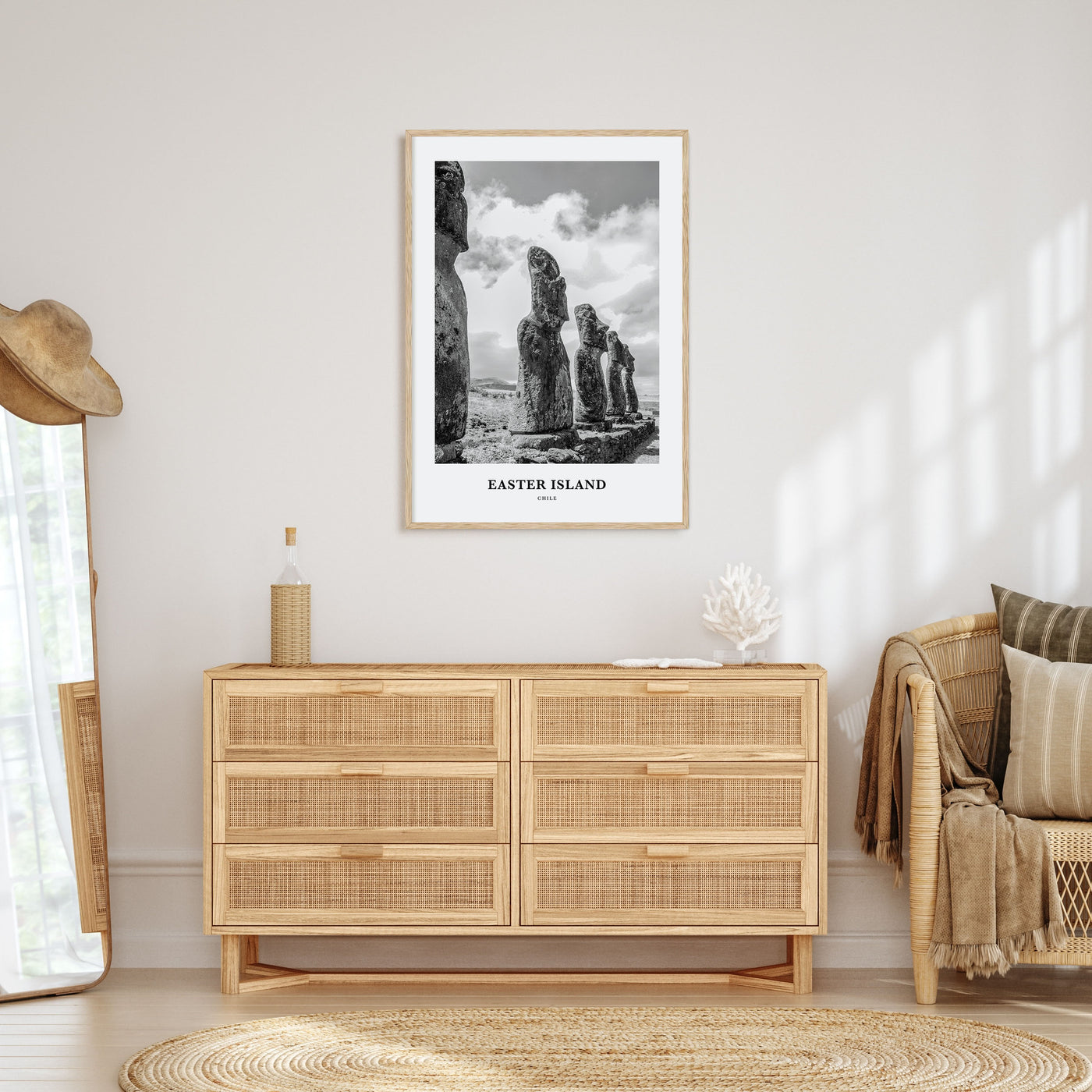 Easter Island Portrait B&W Poster