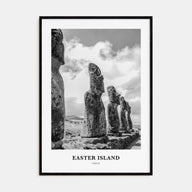 Easter Island Portrait B&W Poster