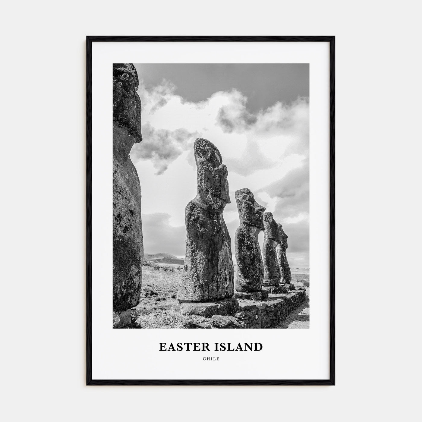 Easter Island Portrait B&W Poster