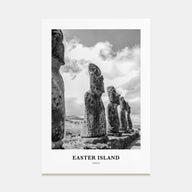 Easter Island Portrait B&W Poster