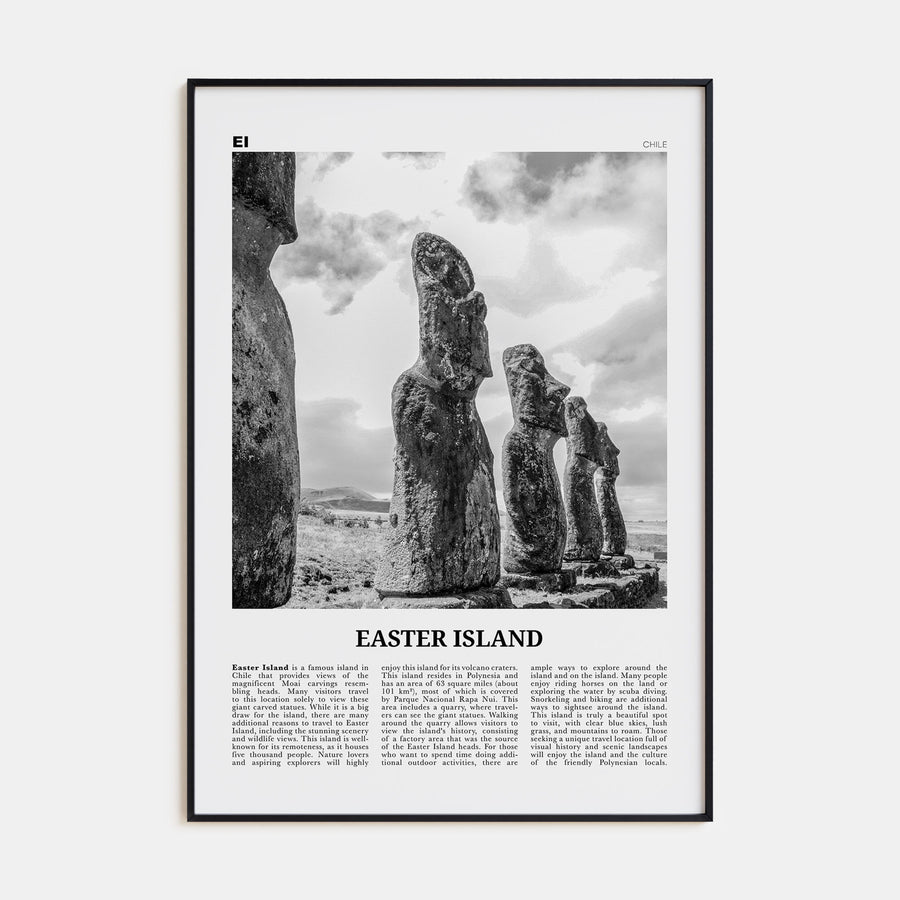 Easter Island Travel B&W Poster