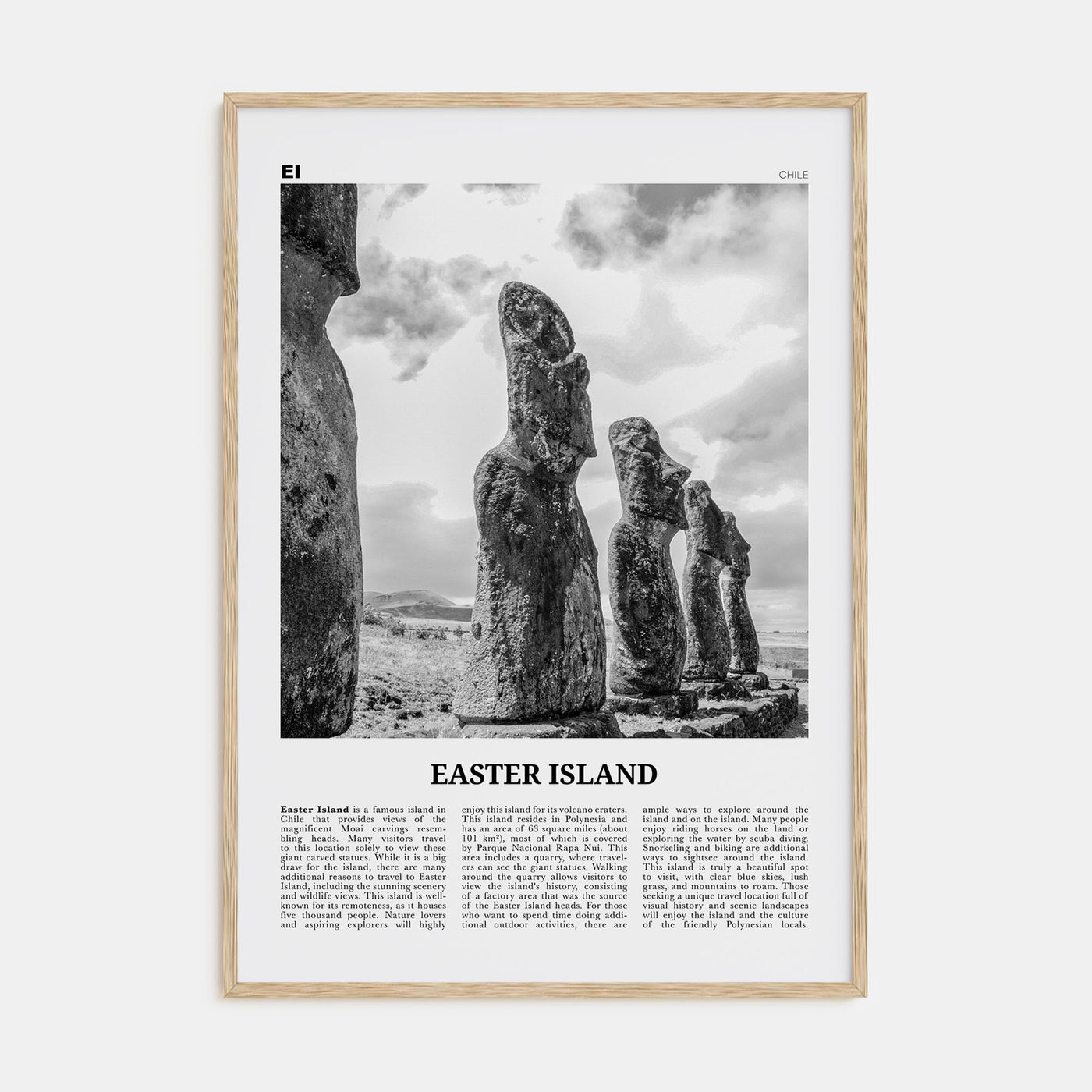 Easter Island Travel B&W Poster