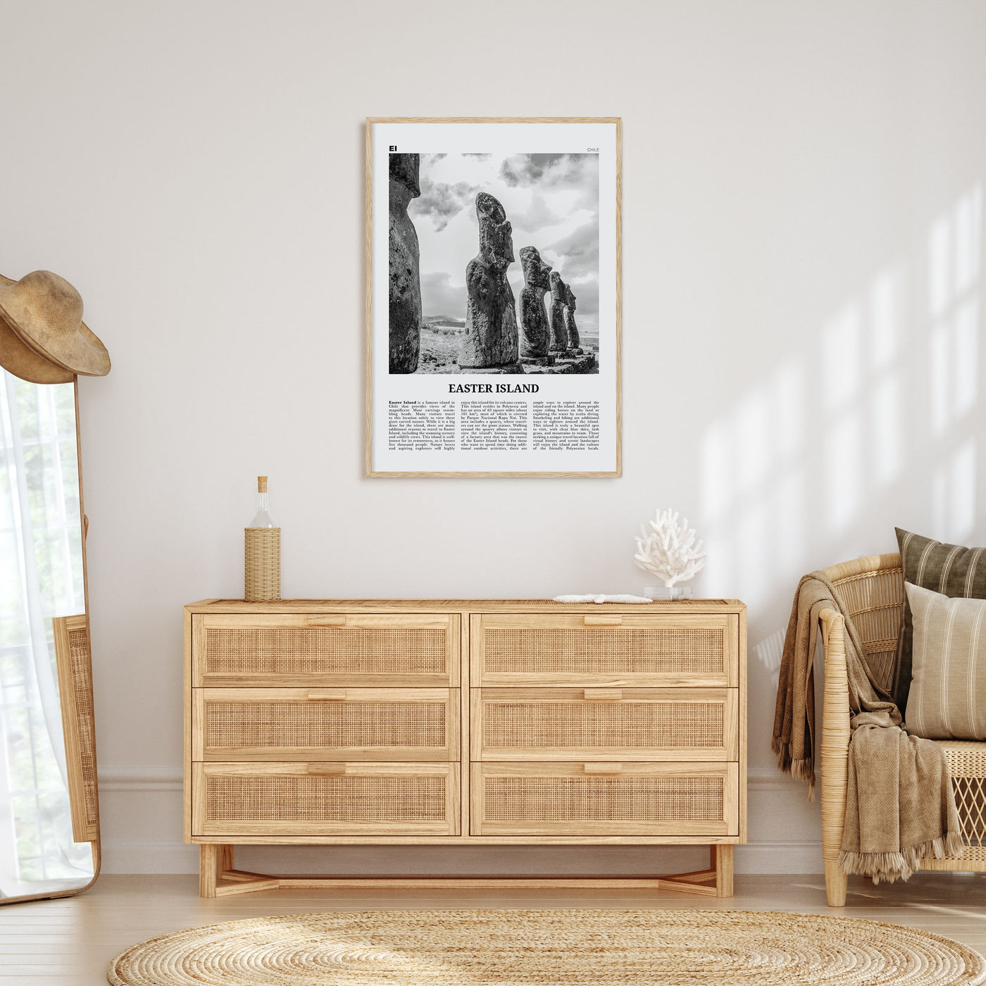 Easter Island Travel B&W Poster