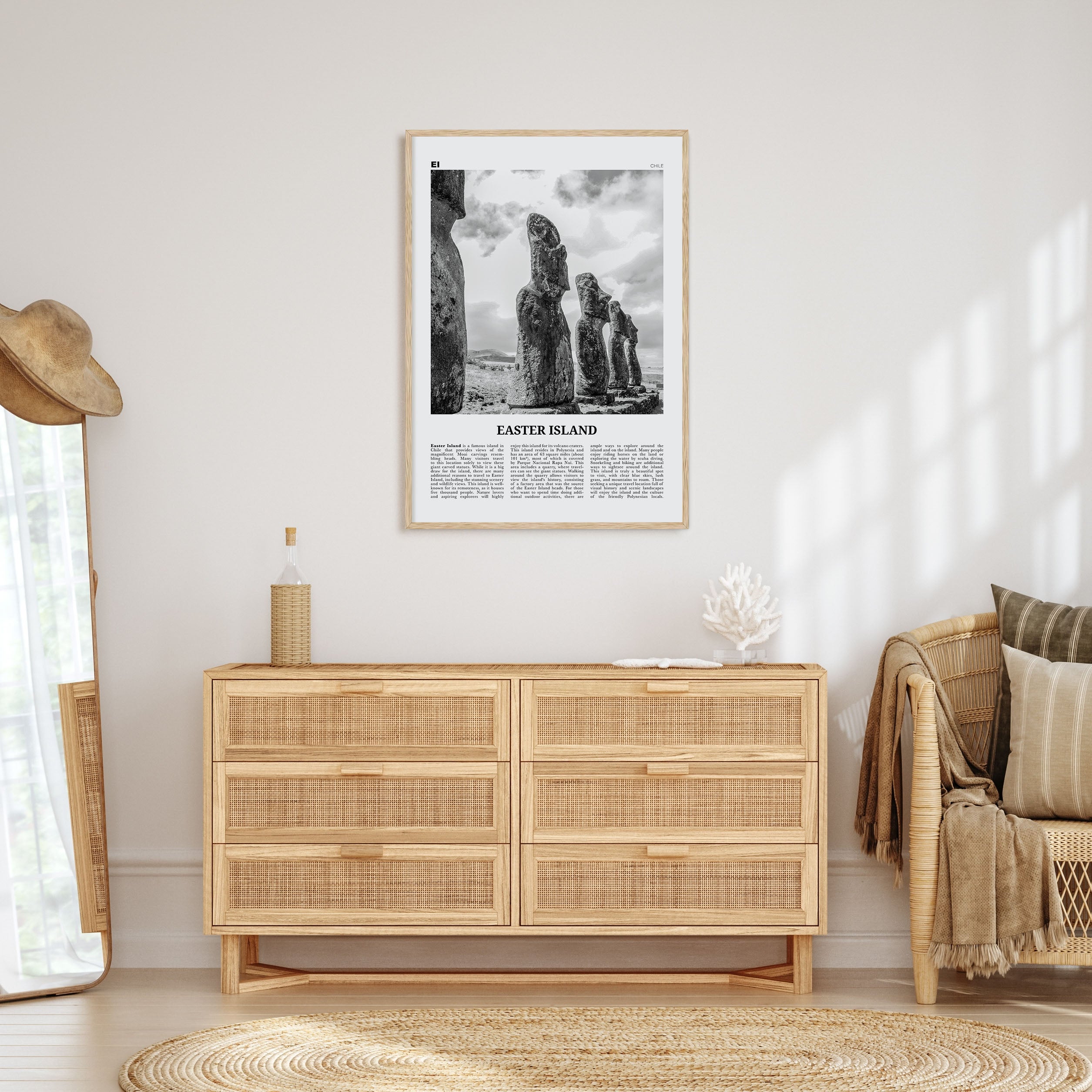 Easter Island Travel B&W Poster