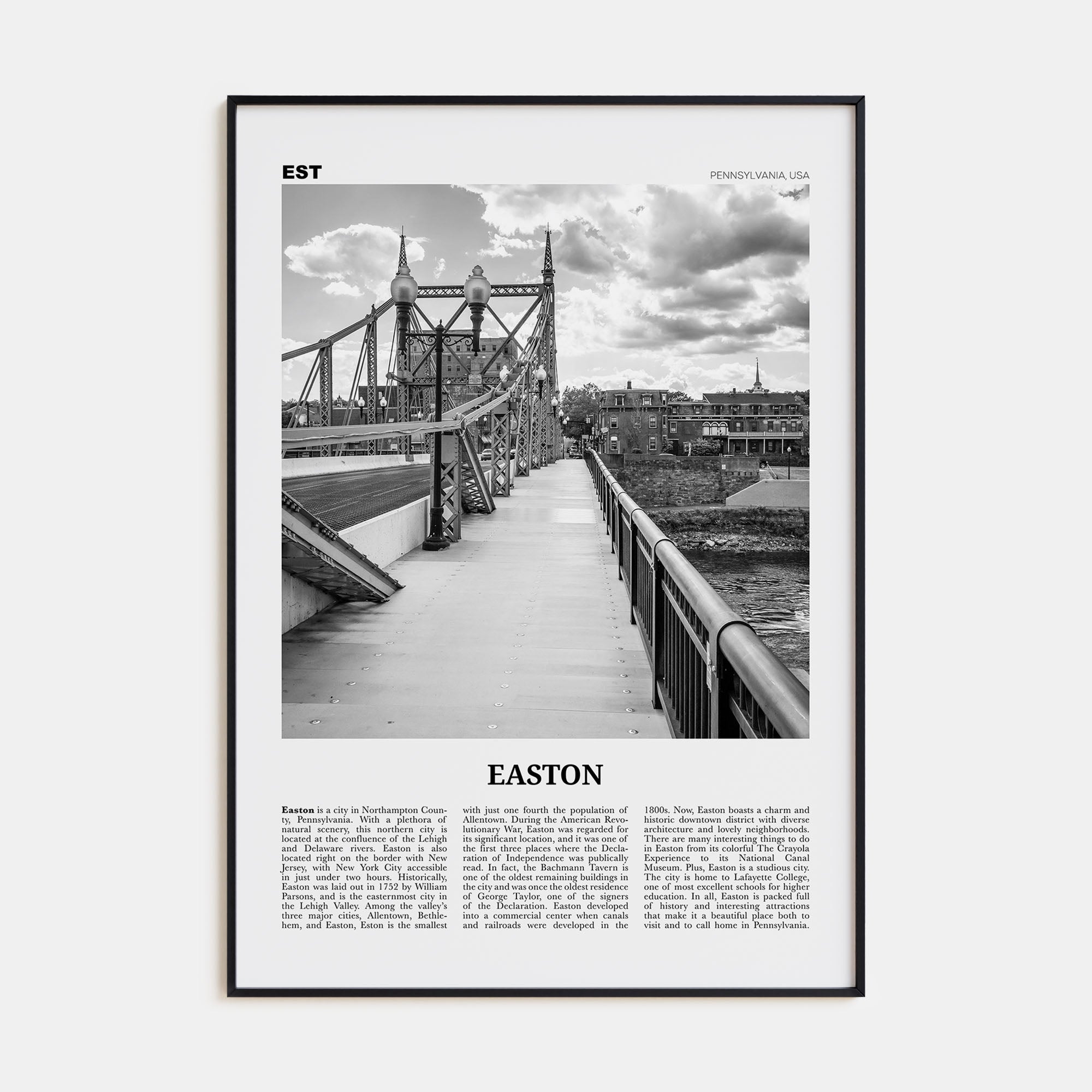 Easton Travel B&W Poster