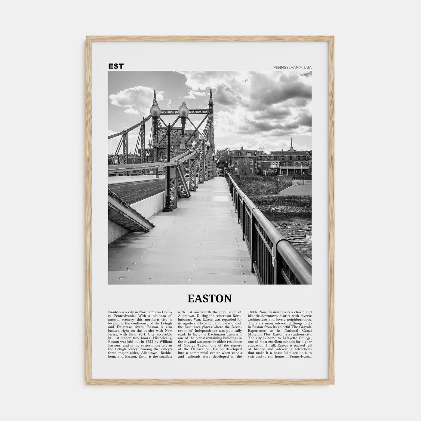 Easton Travel B&W Poster