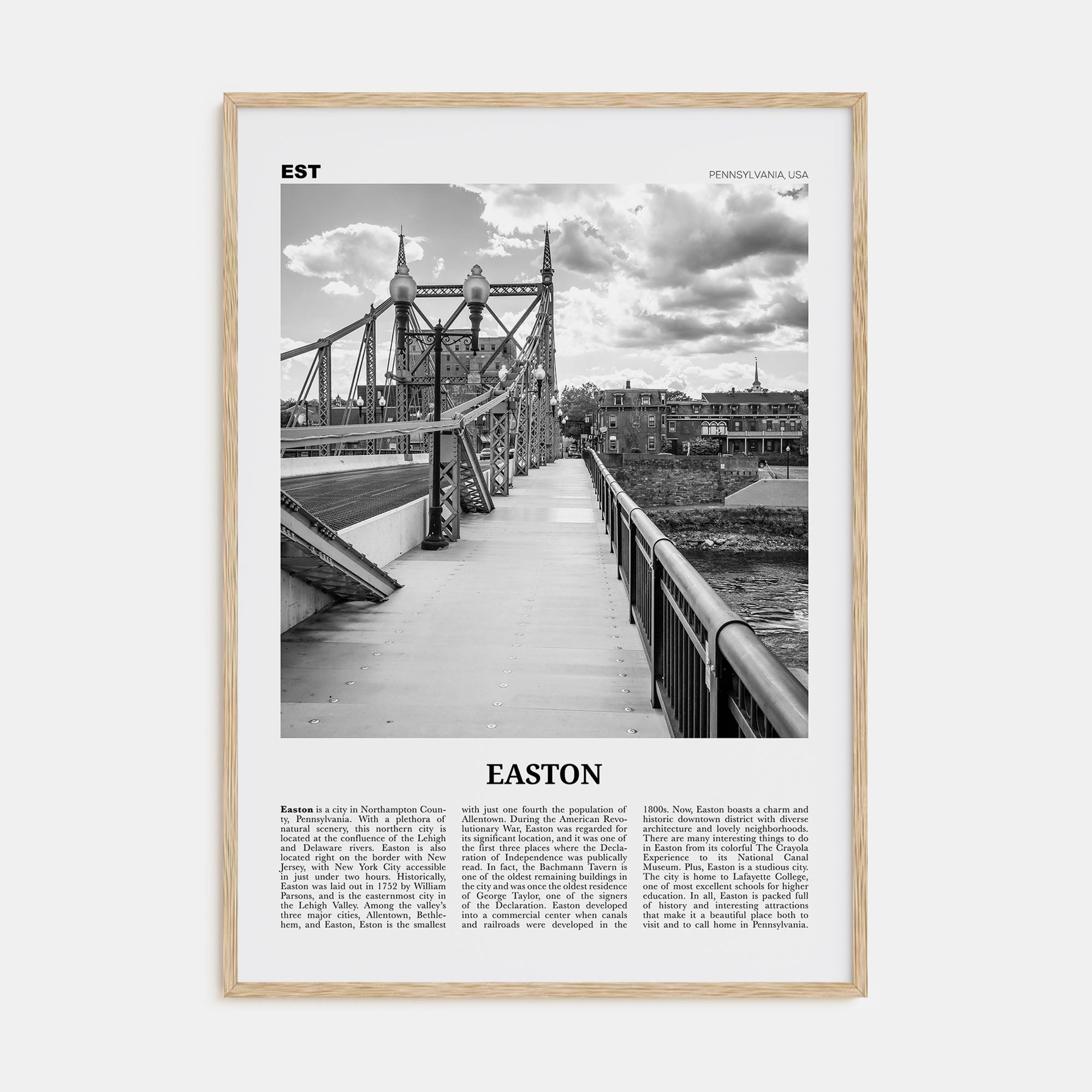 Easton Travel B&W Poster