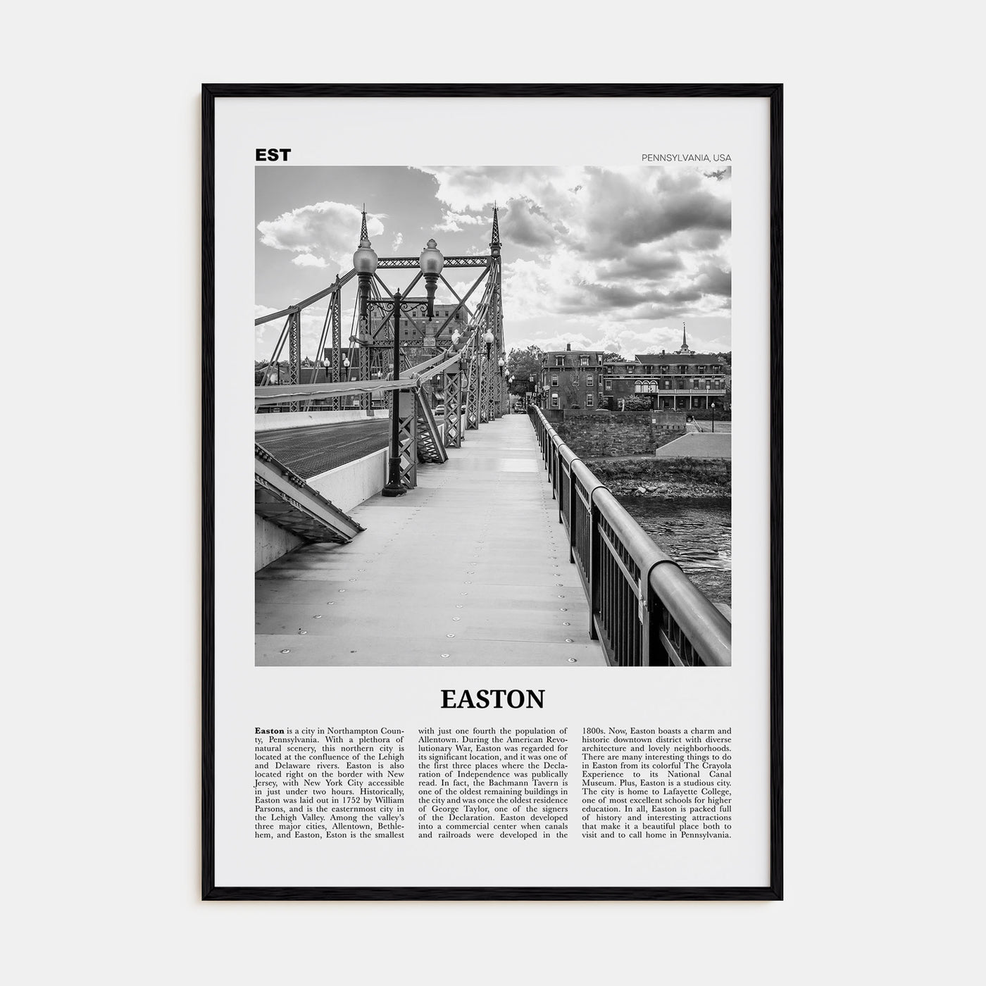 Easton Travel B&W Poster