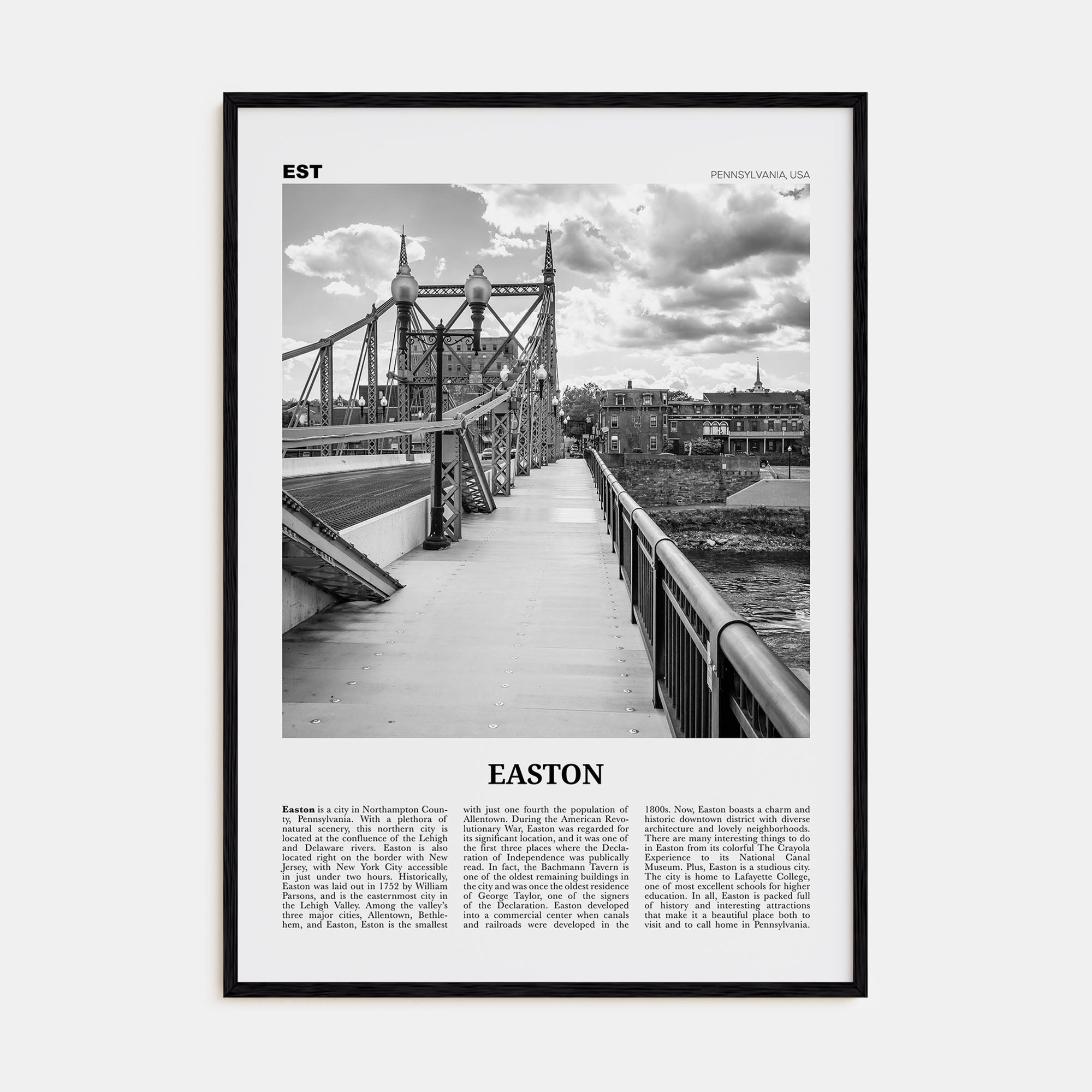 Easton Travel B&W Poster