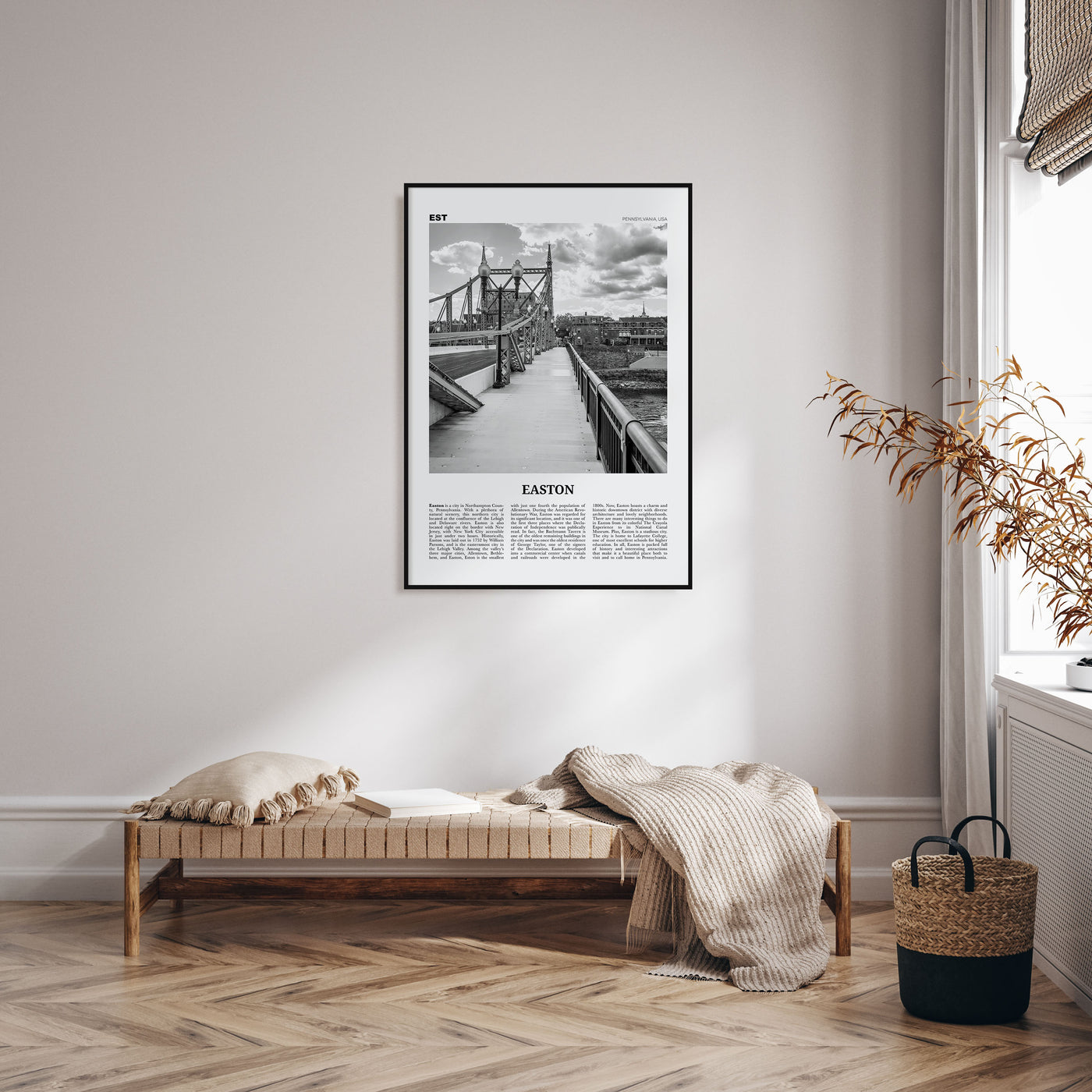 Easton Travel B&W Poster