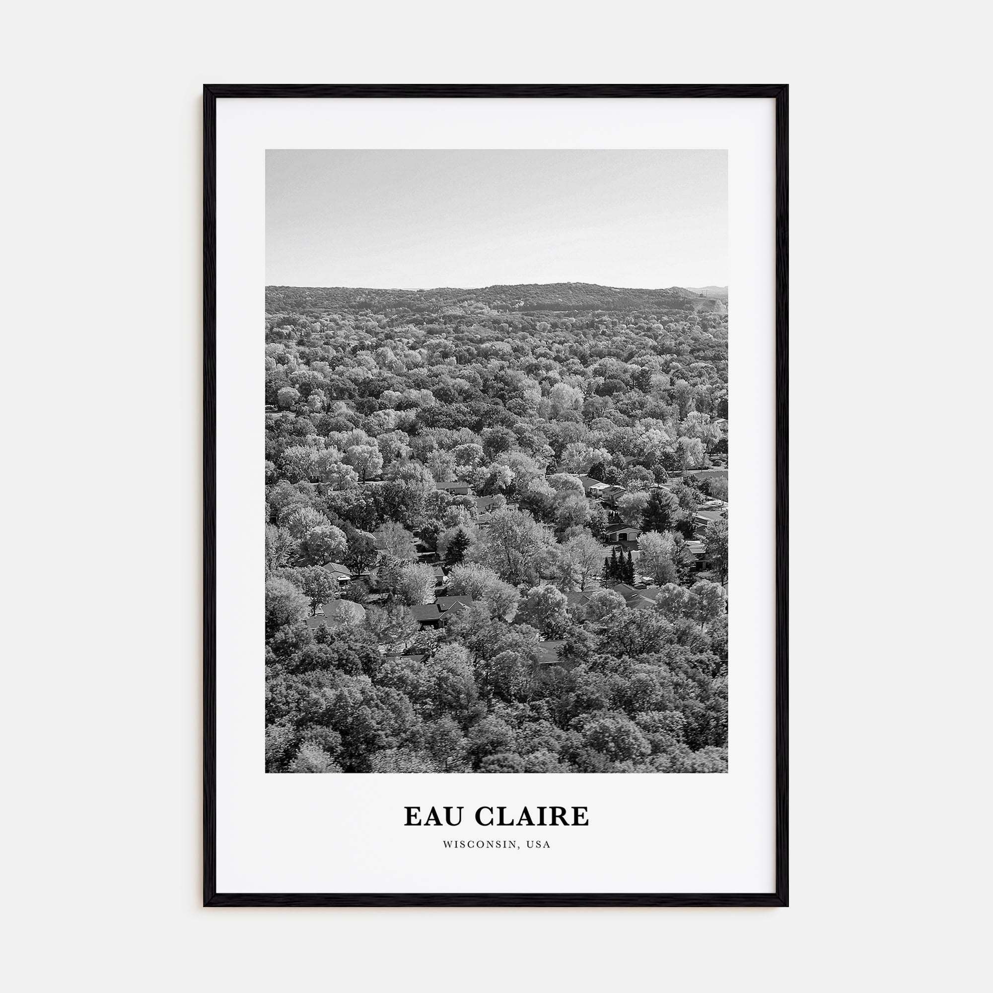 Eau Claire Portrait B&W Poster