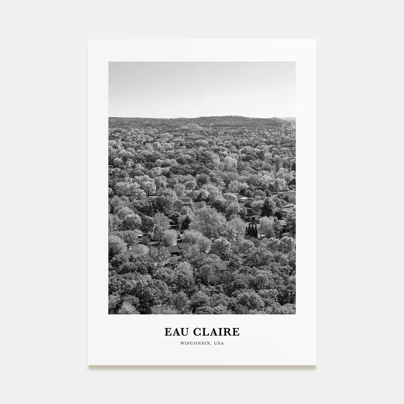 Eau Claire Portrait B&W Poster