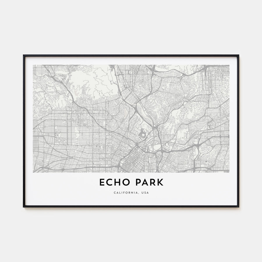 Echo Park Map Landscape Poster
