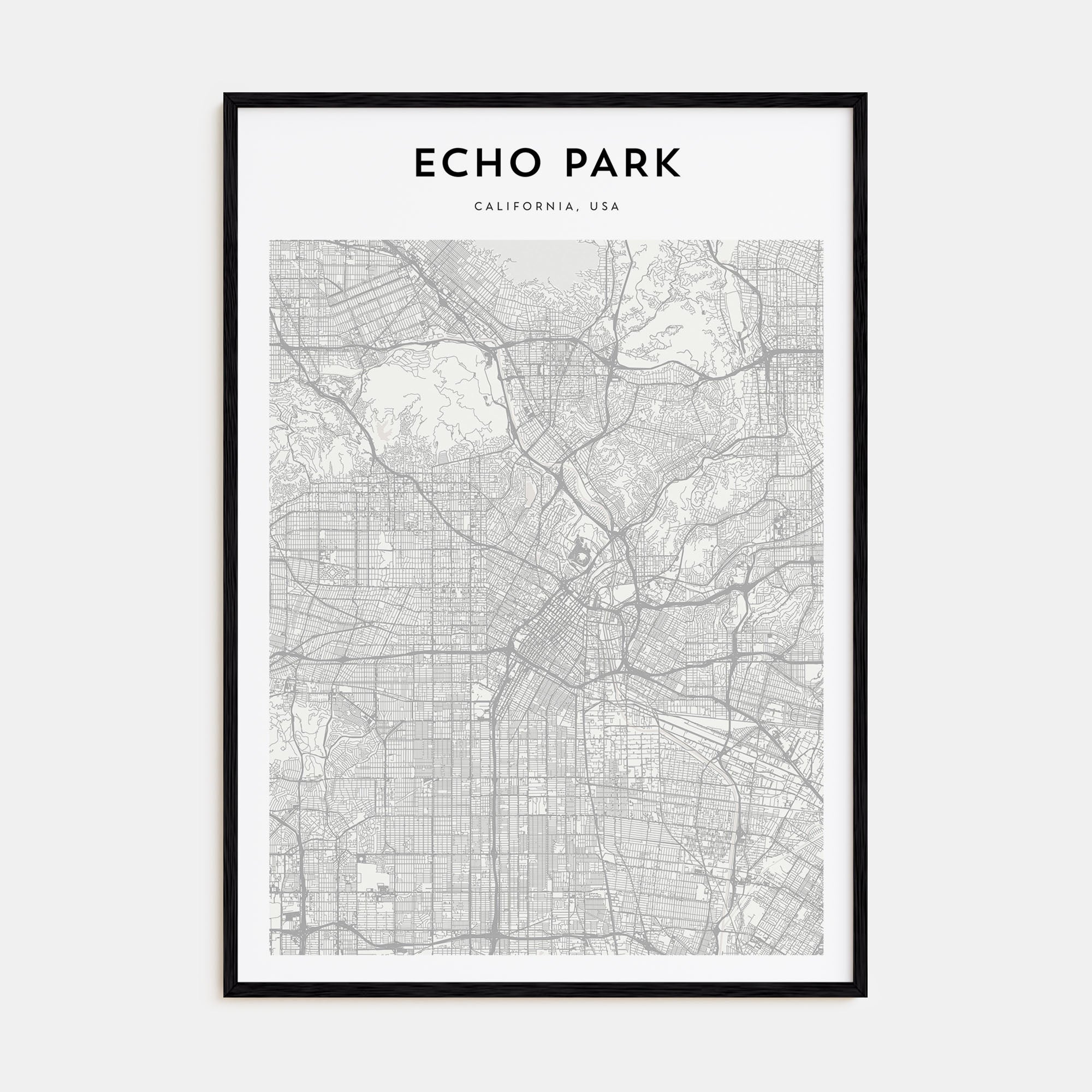 Echo Park Map Portrait Poster
