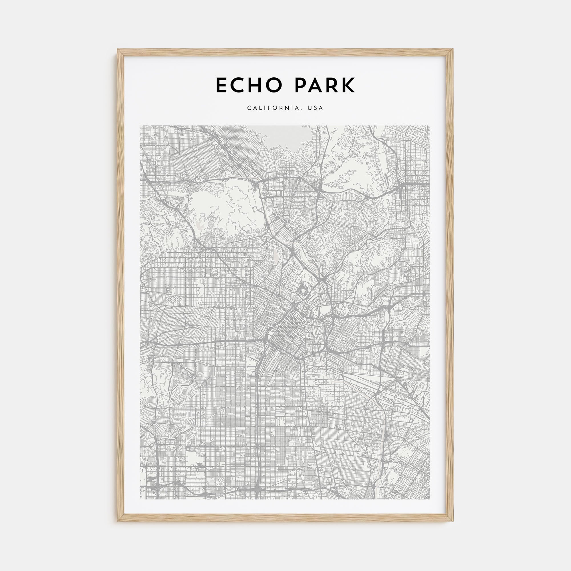 Echo Park Map Portrait Poster
