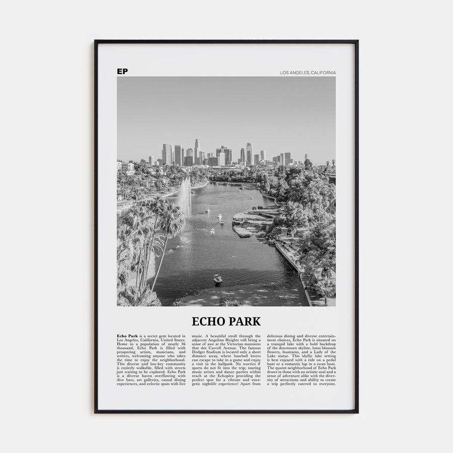 Echo Park Travel B&W No 1 Poster