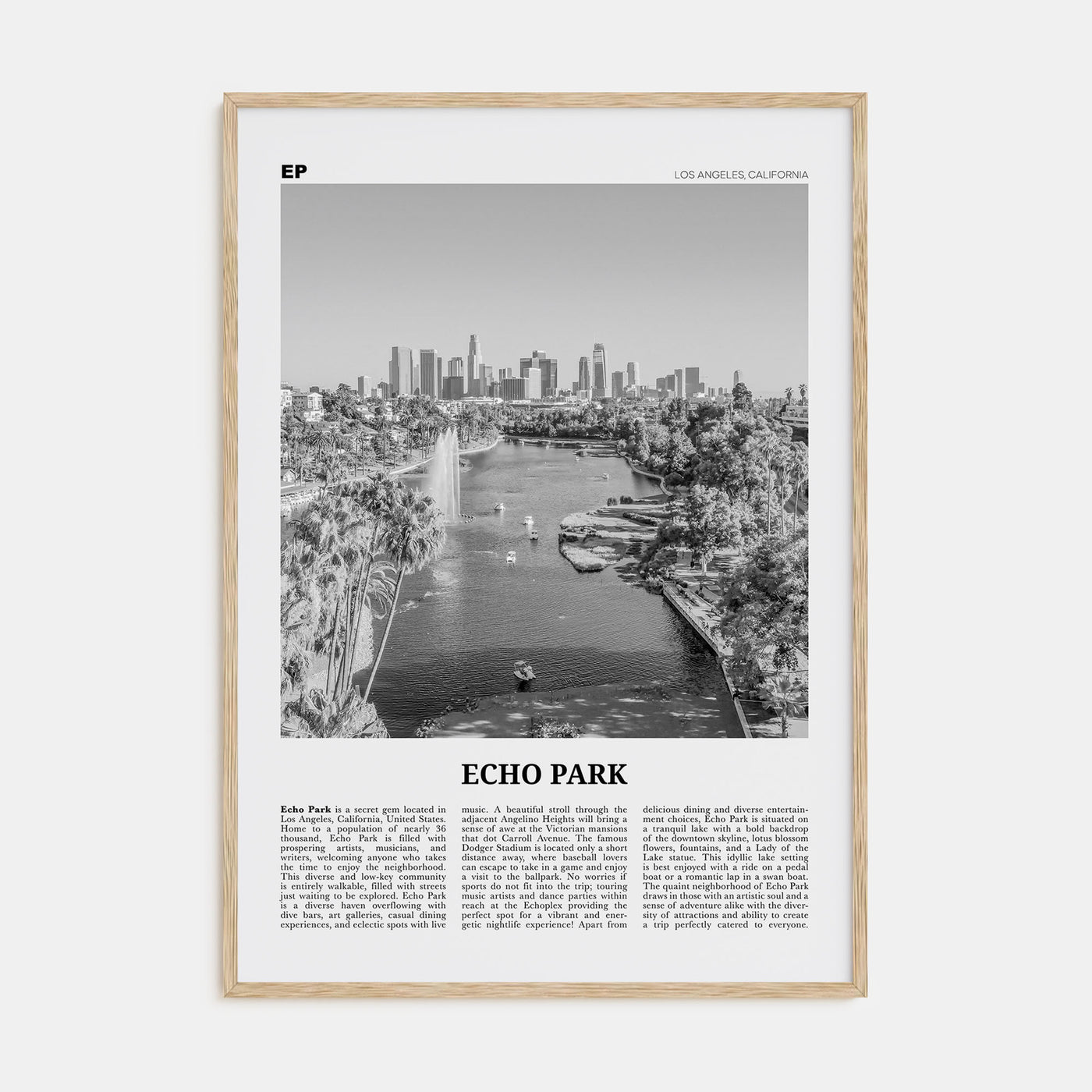 Echo Park Travel B&W No 1 Poster
