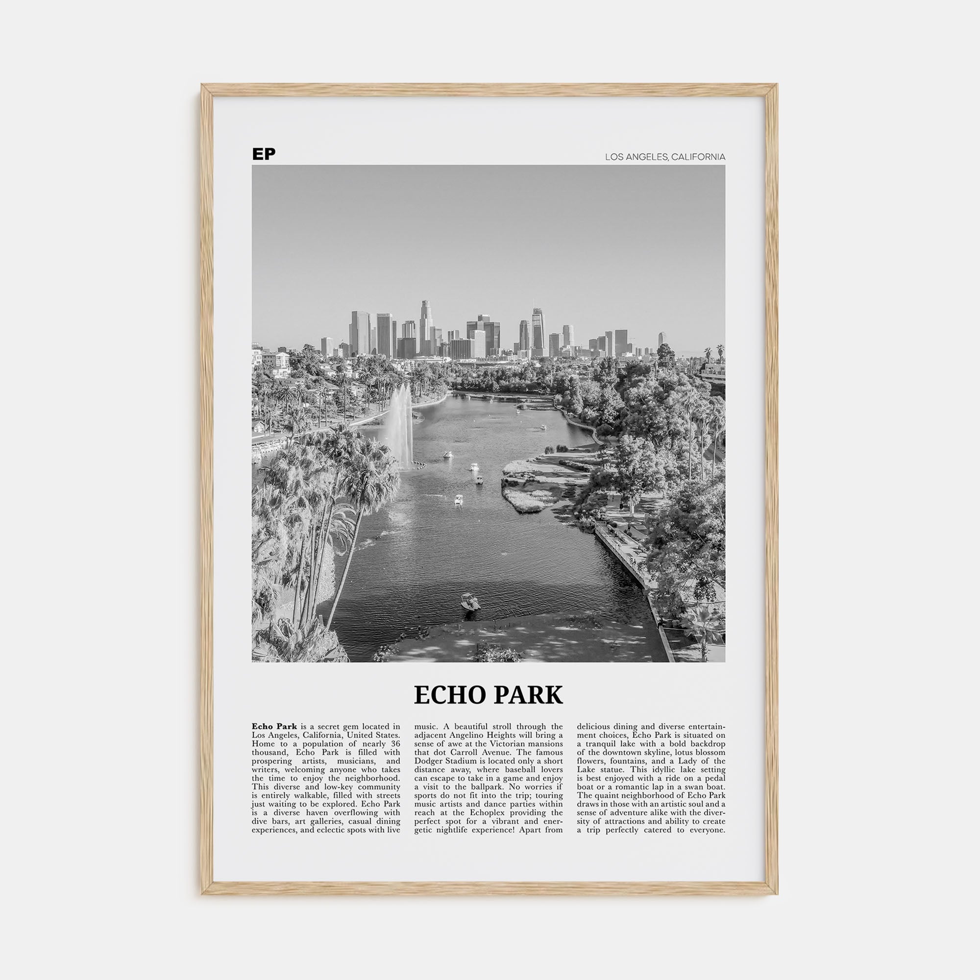 Echo Park Travel B&W No 1 Poster