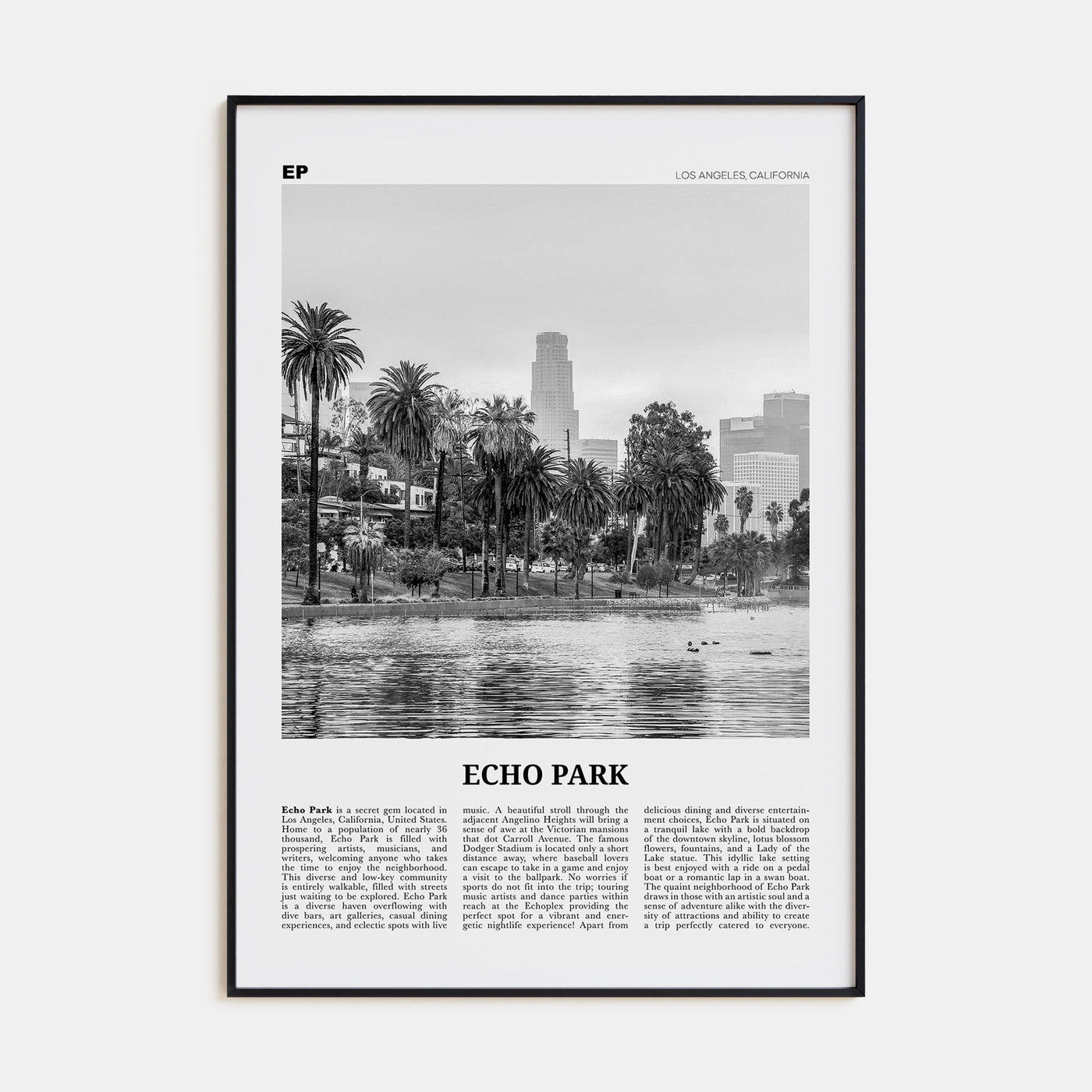 Echo Park Travel B&W No 2 Poster