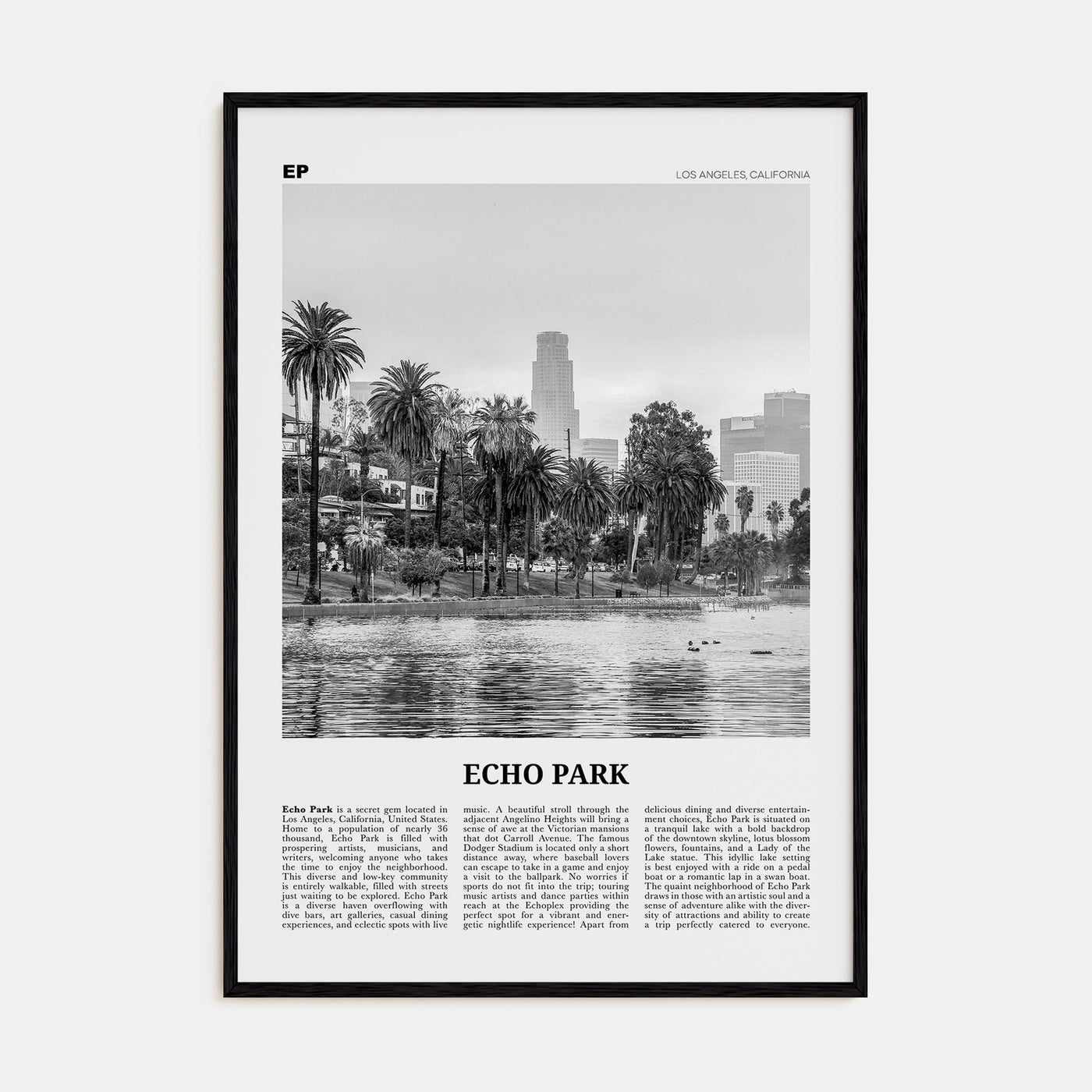 Echo Park Travel B&W No 2 Poster
